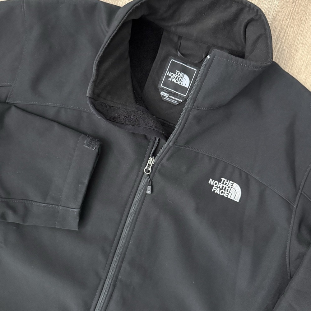 The North Face Apex Chromium Thermal Soft Shell Jacket Men XL Black Fleece Lined